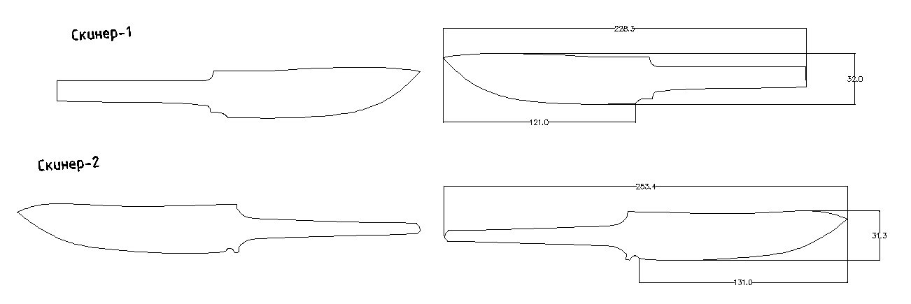 Формы клинков для ножей чертежи