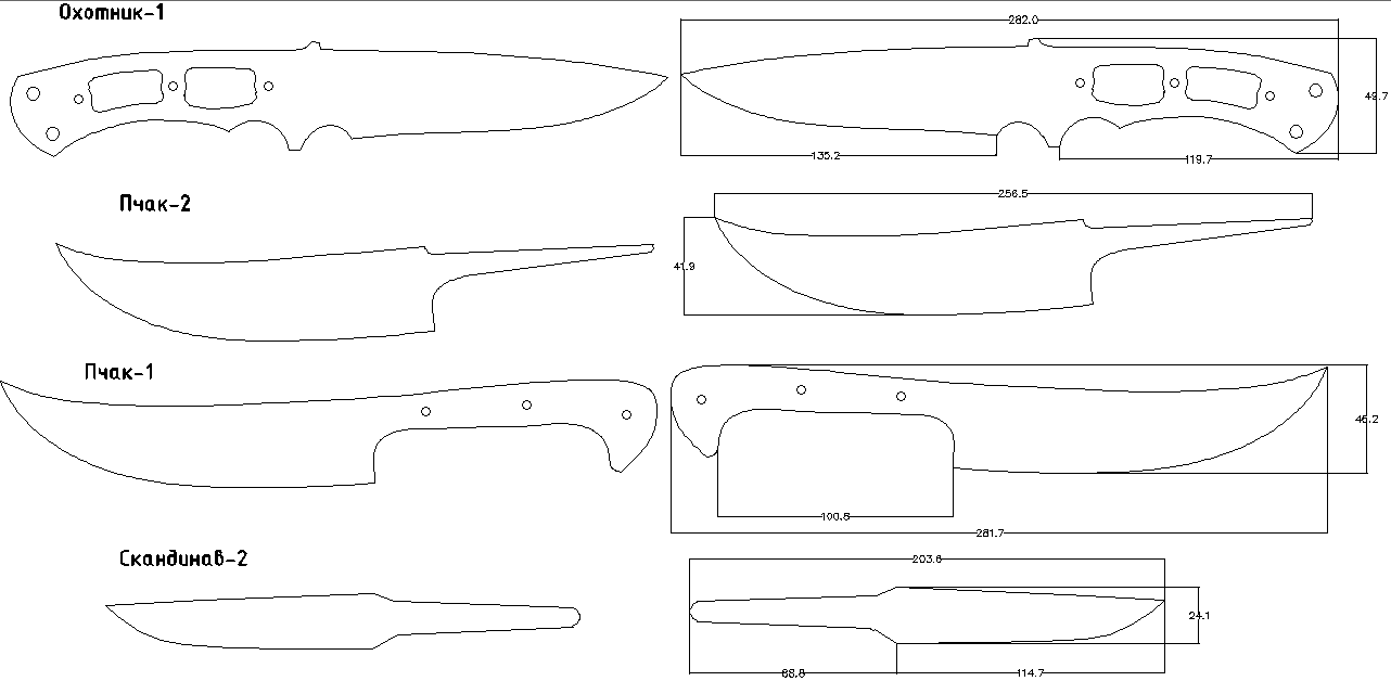 Нож пчак размеры и чертежи