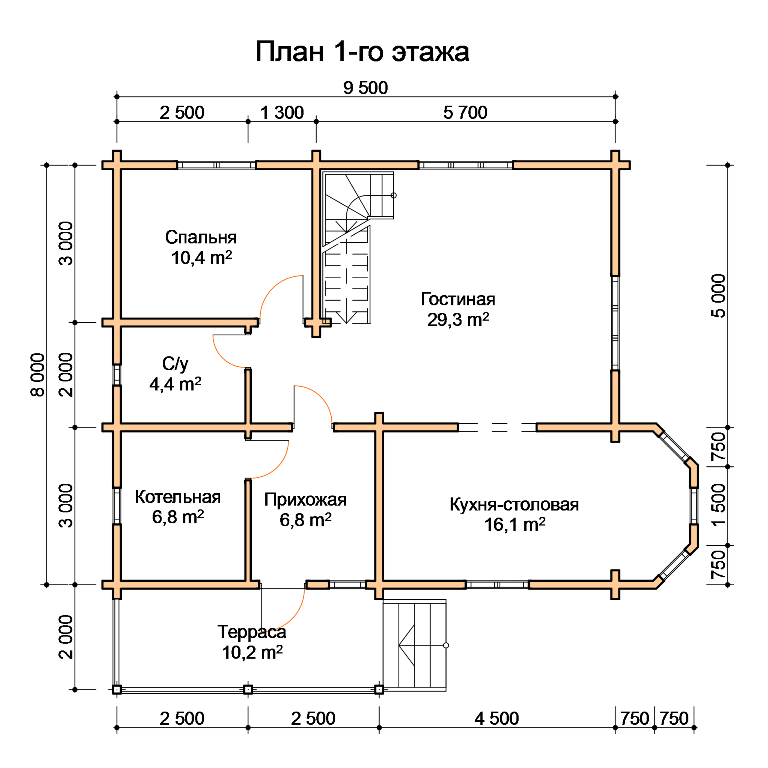 План дома из профилированного бруса