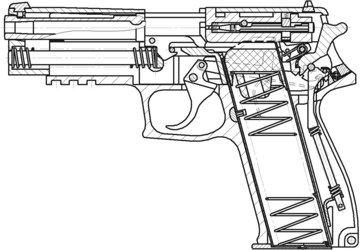 Контур sig. Sig Sauer p226 чертеж. Sig Sauer p226 схема.