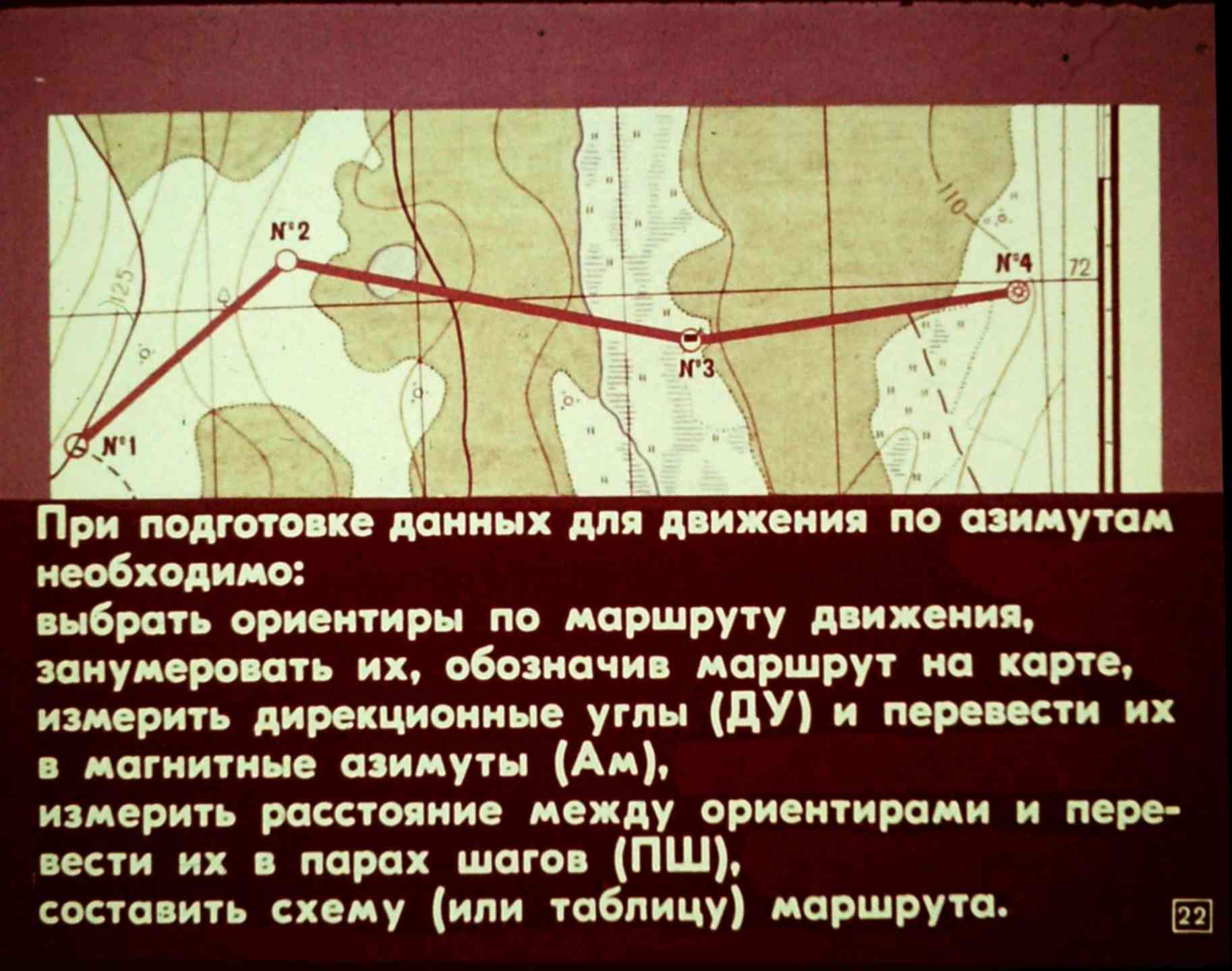 Маршрут задан. Подготовить данные для движения по азимутам. Подготовка данных для движения по азимуту. Подготовка по карте данных для движения по азимутам. Выбор маршрутов и ориентиров для движения по азимутам.