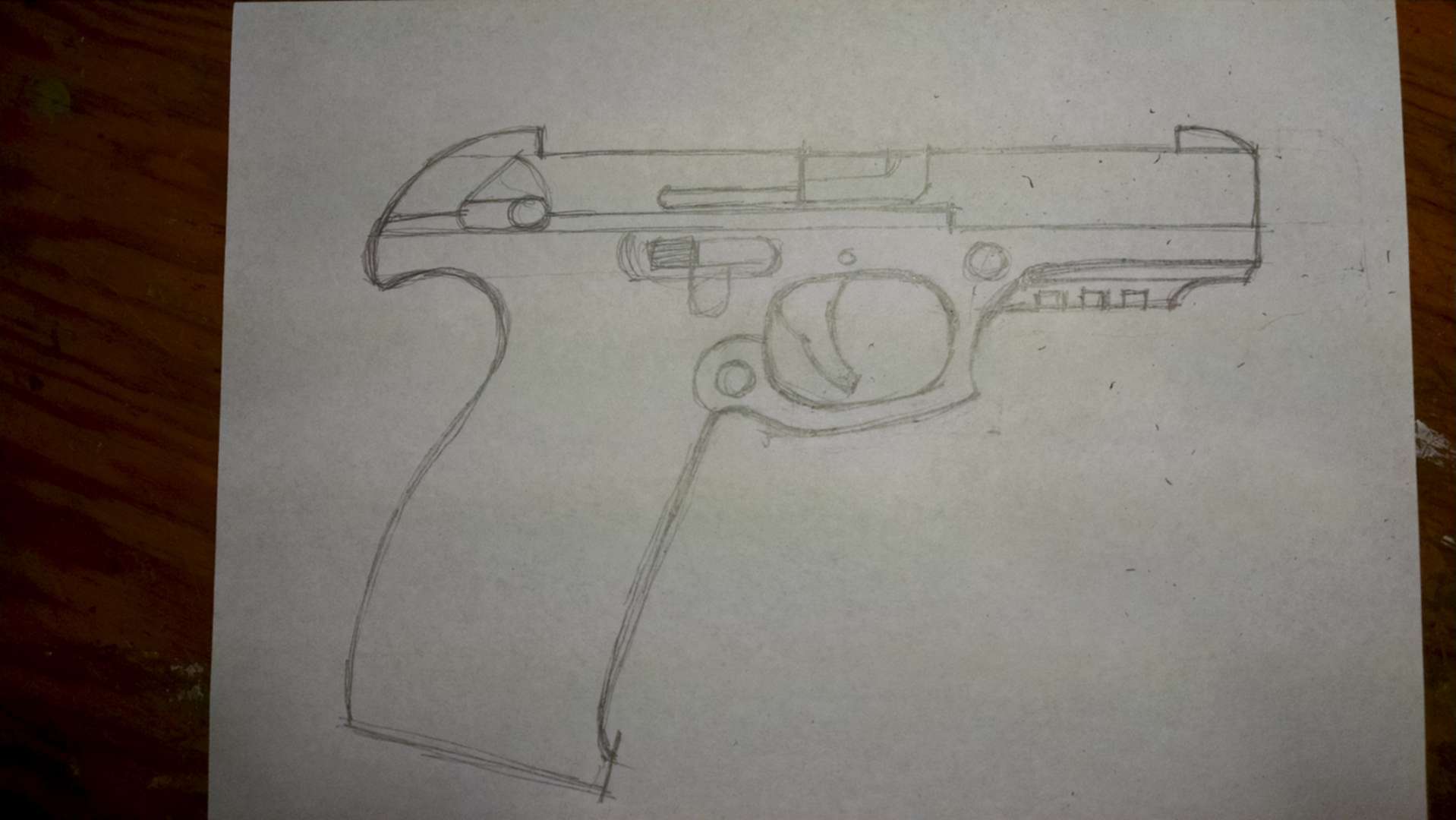 Рисовать пистолет Калашникова
