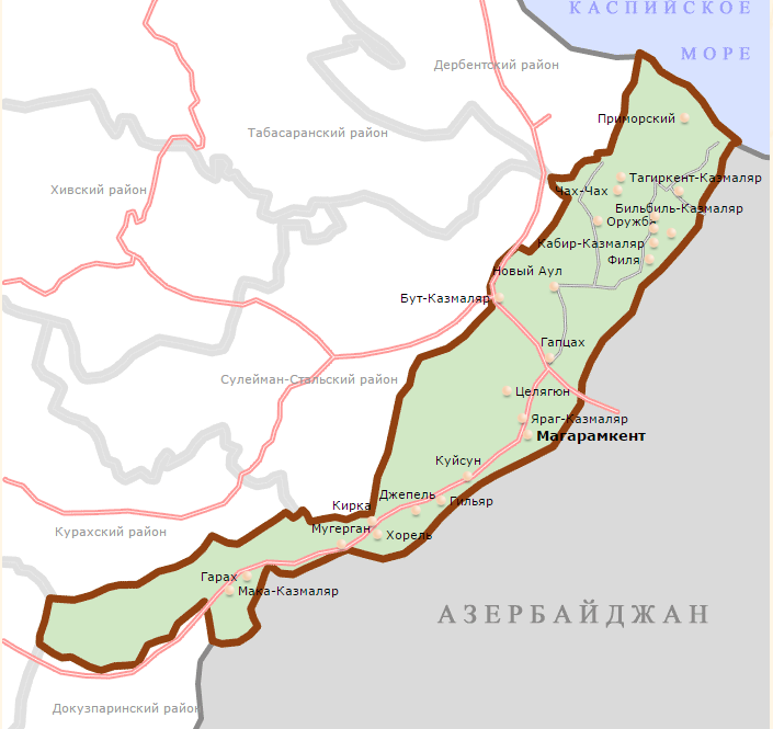 Карта левашинского района республики дагестан