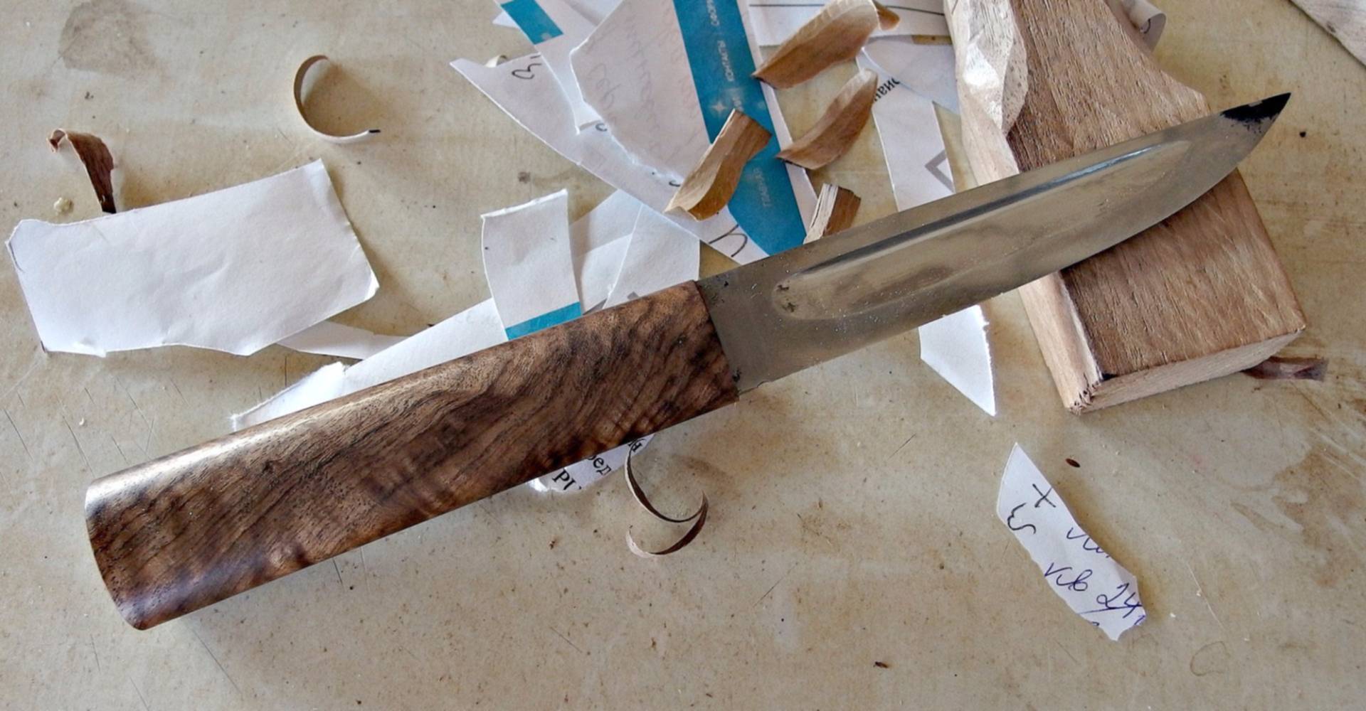 Самодельная рукоятка для ножа из дерева