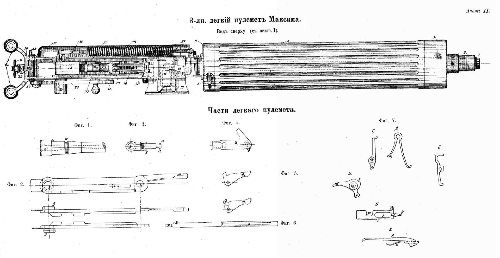 Устройство пулемета максим схема