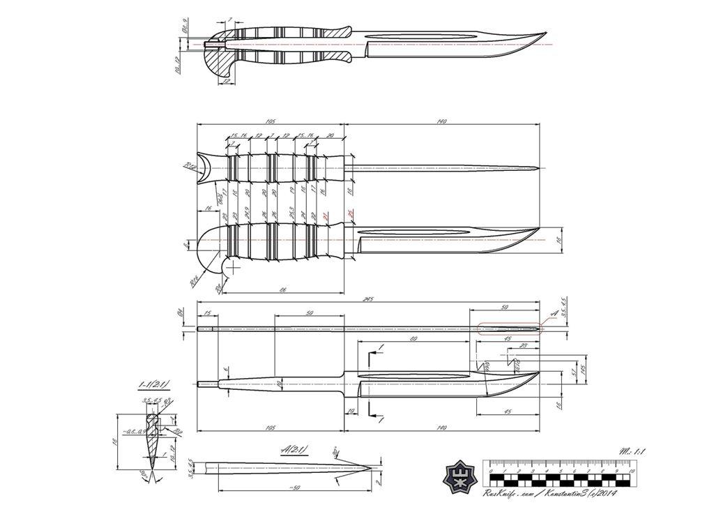 Нож финка нквд чертеж