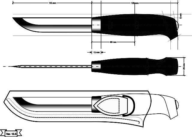 Финский нож пуукко чертеж