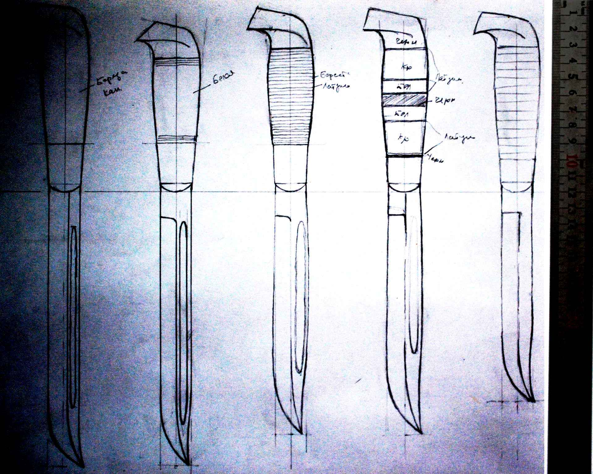 Финский нож пуукко чертеж