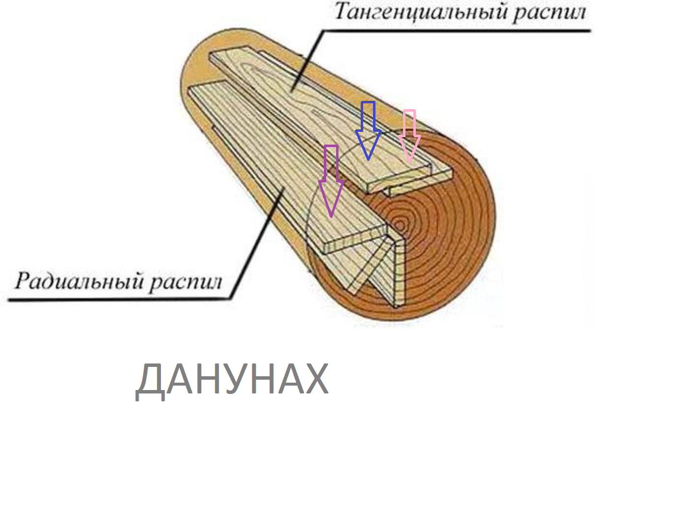 Распил доски на шпон