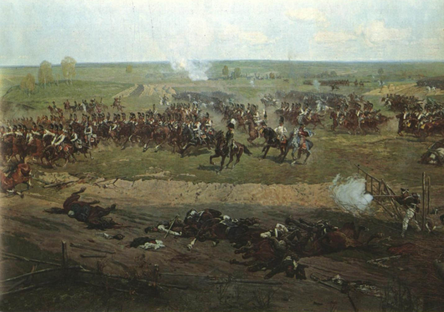 Битва фонков. Ф А Рубо Бородинская битва. Панорама Франца Рубо Бородинская битва.