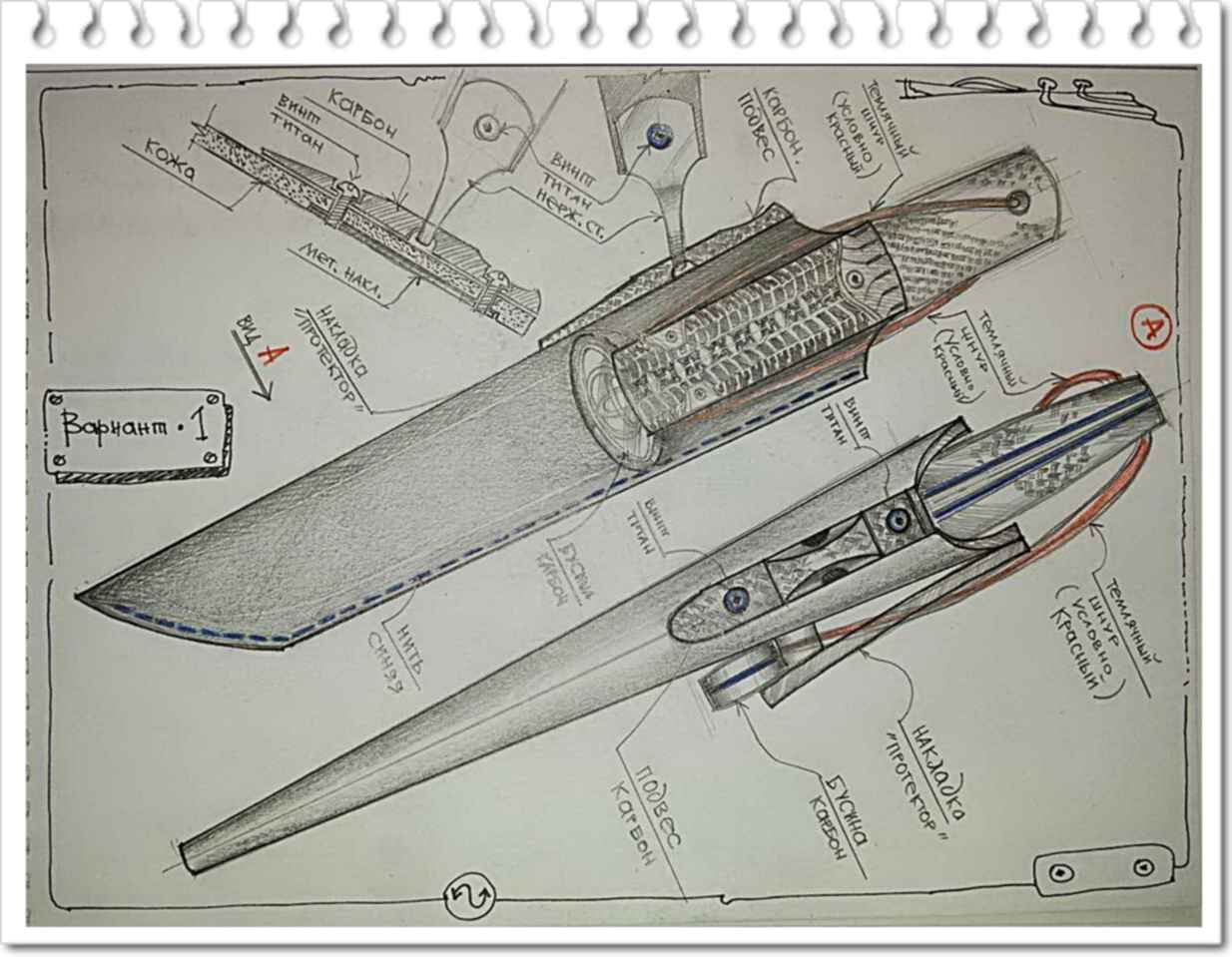 Скандинавский нож чертеж