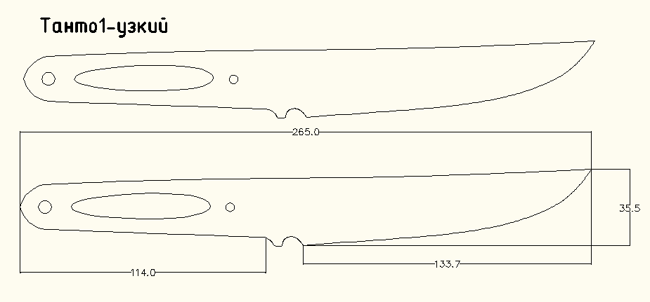 Нож танто чертежи
