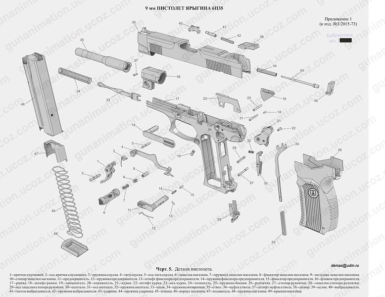 Порядок сборки пистолета ярыгина Запчасти для короткоствольного оружия - продажа, покупка : картинки : Продам дет