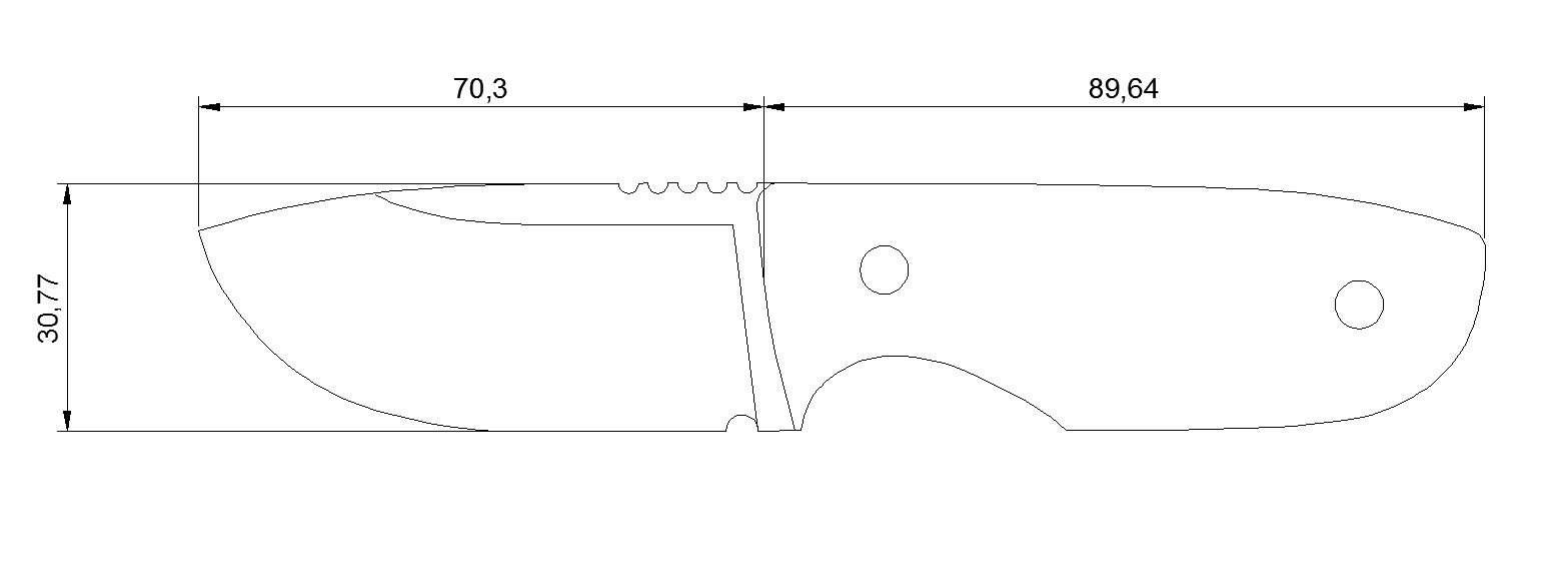 Нож шкуродер чертеж