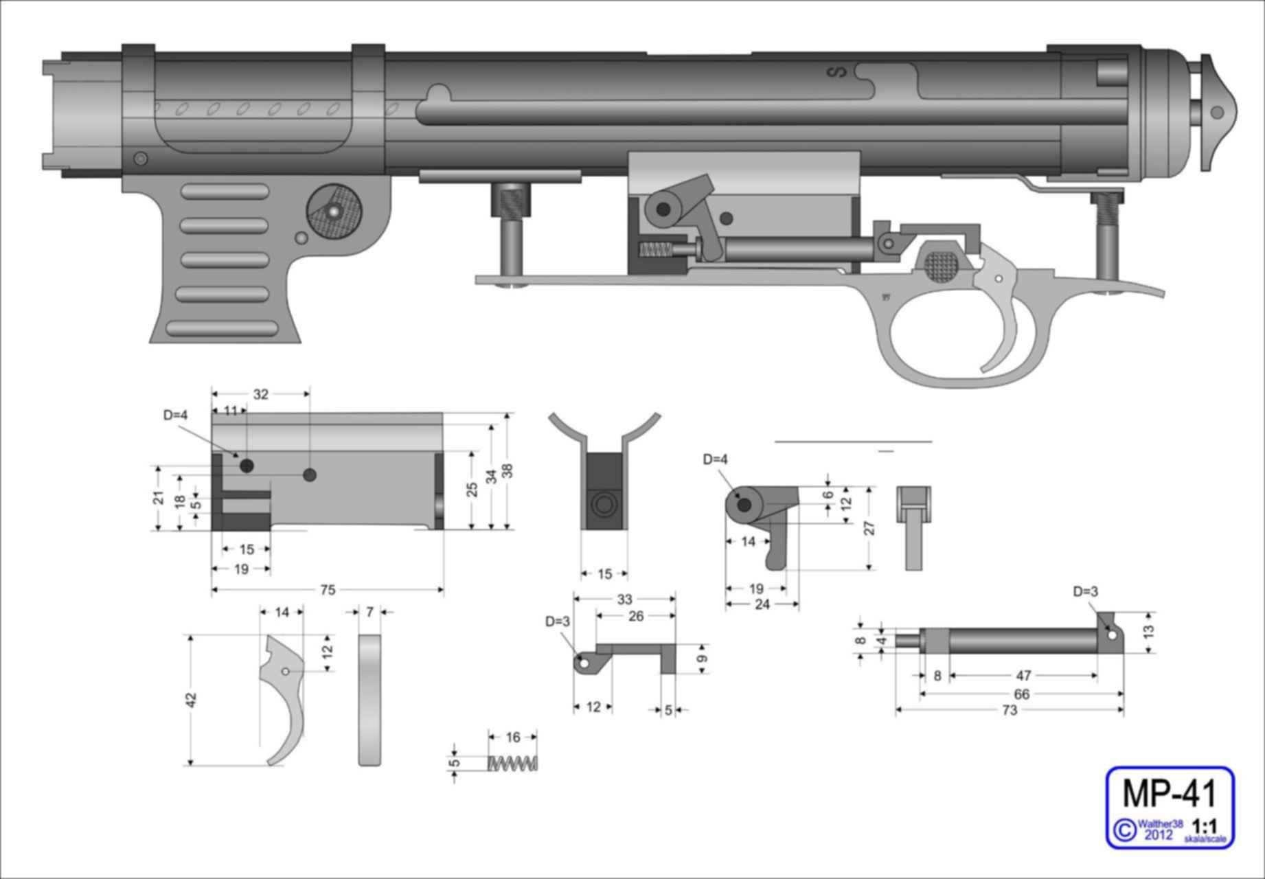 Чертежи мр. Чертежи автомата МП 40. MP 40 автомат чертёж. ПП Беретта м12 чертеж. Затвор МП 40 чертеж.
