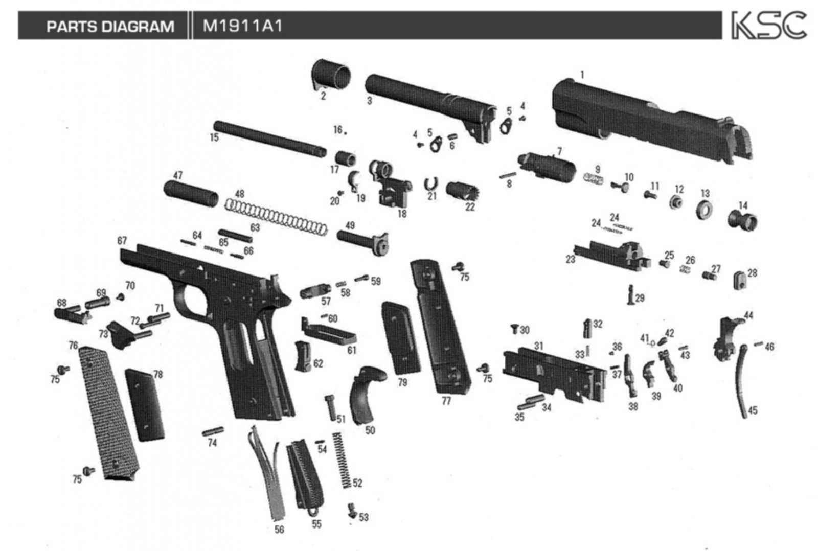Запчасти пистолета. Взрыв схема Глетчер Кольт 1911. Схема пневматического пистолета Colt 1911 Gletcher. Запчасти Tokyo Marui 1911. Colt 1911 взрыв схема.