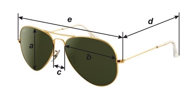 Размеры очков ray ban
