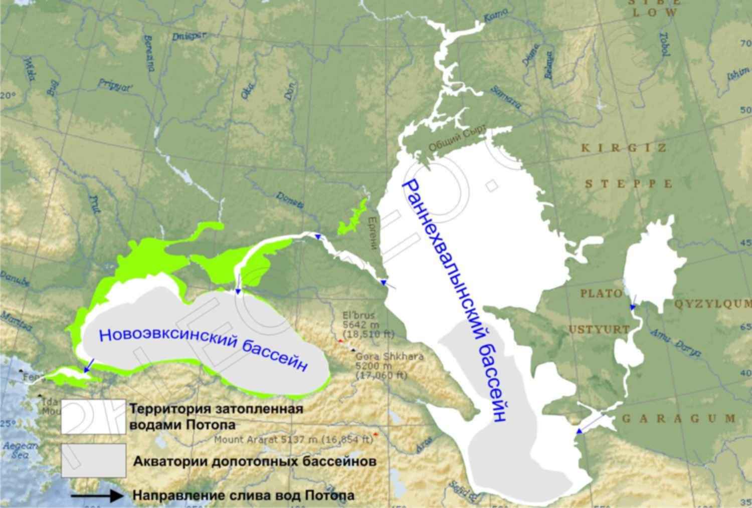 Территория между черным и каспийским морями