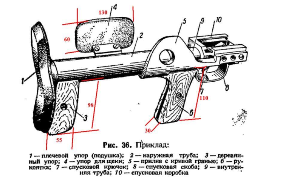 Приклад ружья чертеж