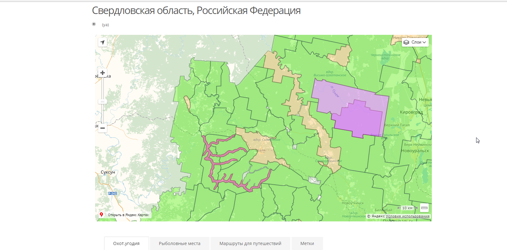 Карта исетского охотхозяйства