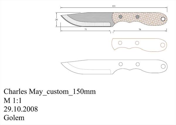 Нож для бушкрафта чертеж