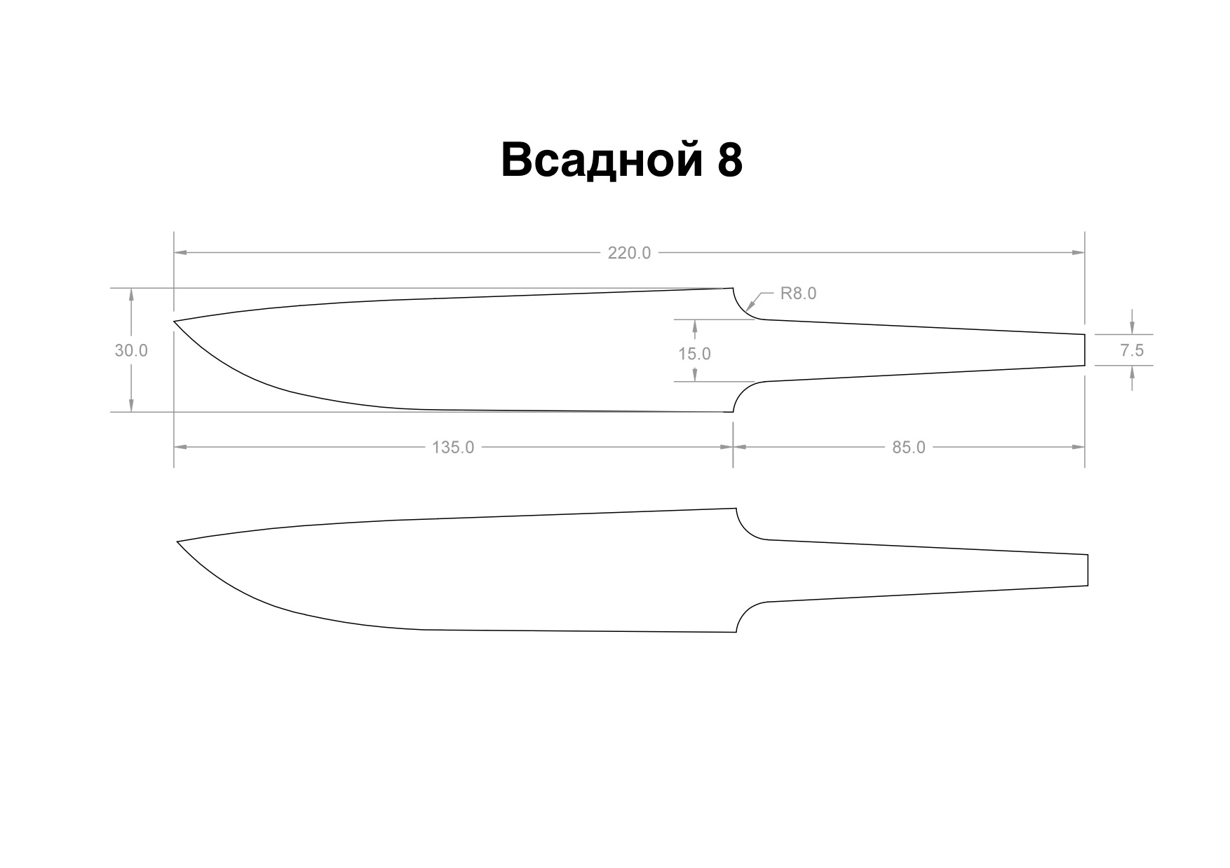 Формы лезвий ножей чертежи фото