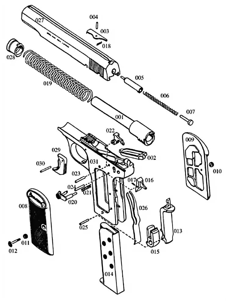 Браунинг пистолет схема