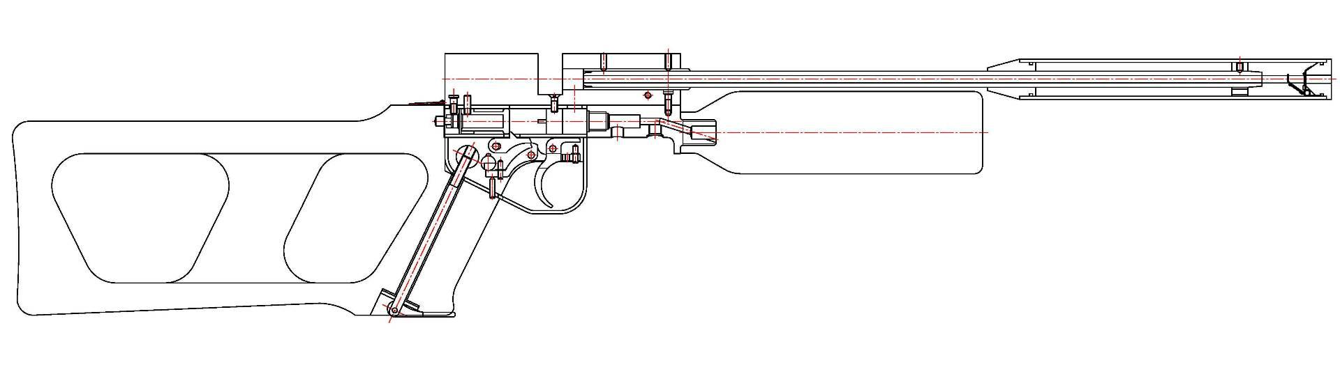 Чертеж пневматической винтовки PCP