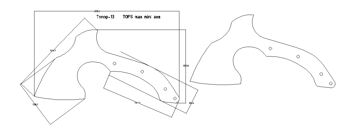 Чертеж нож топорик