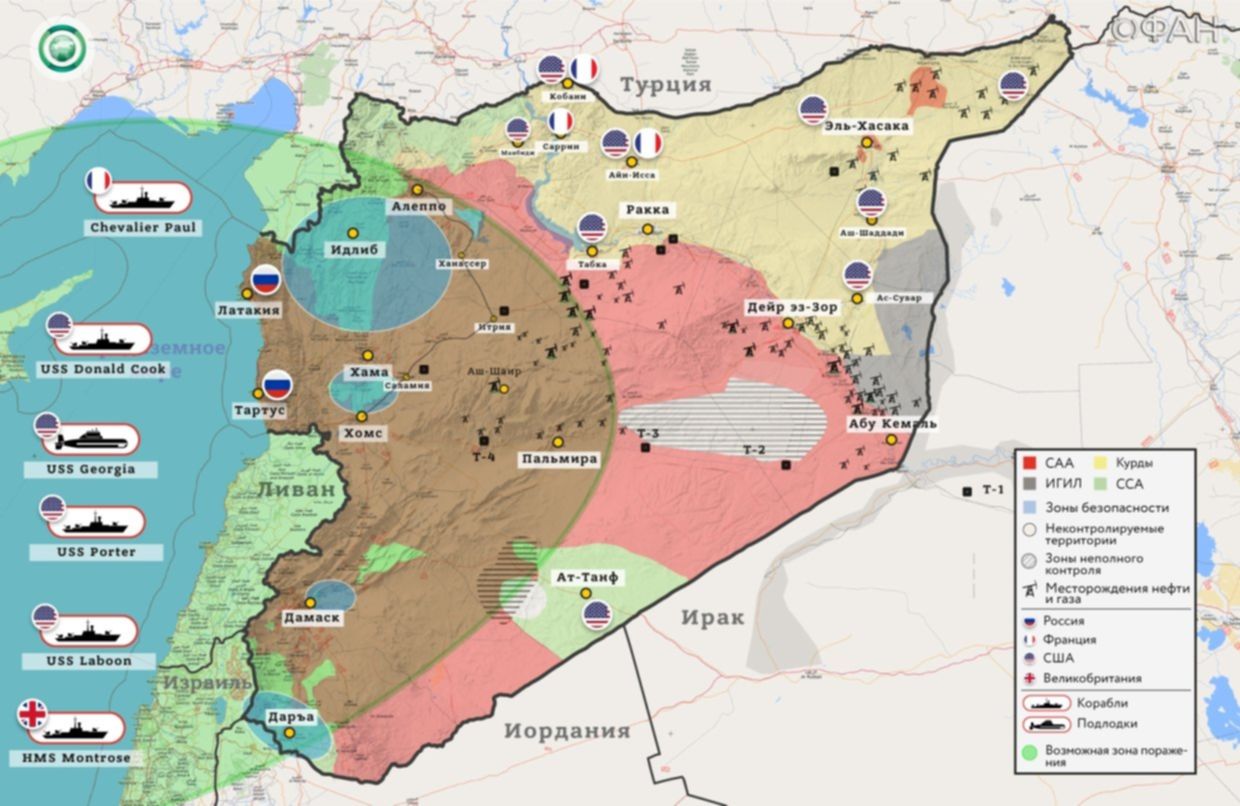 Карта боевых действий в сирии на сегодня