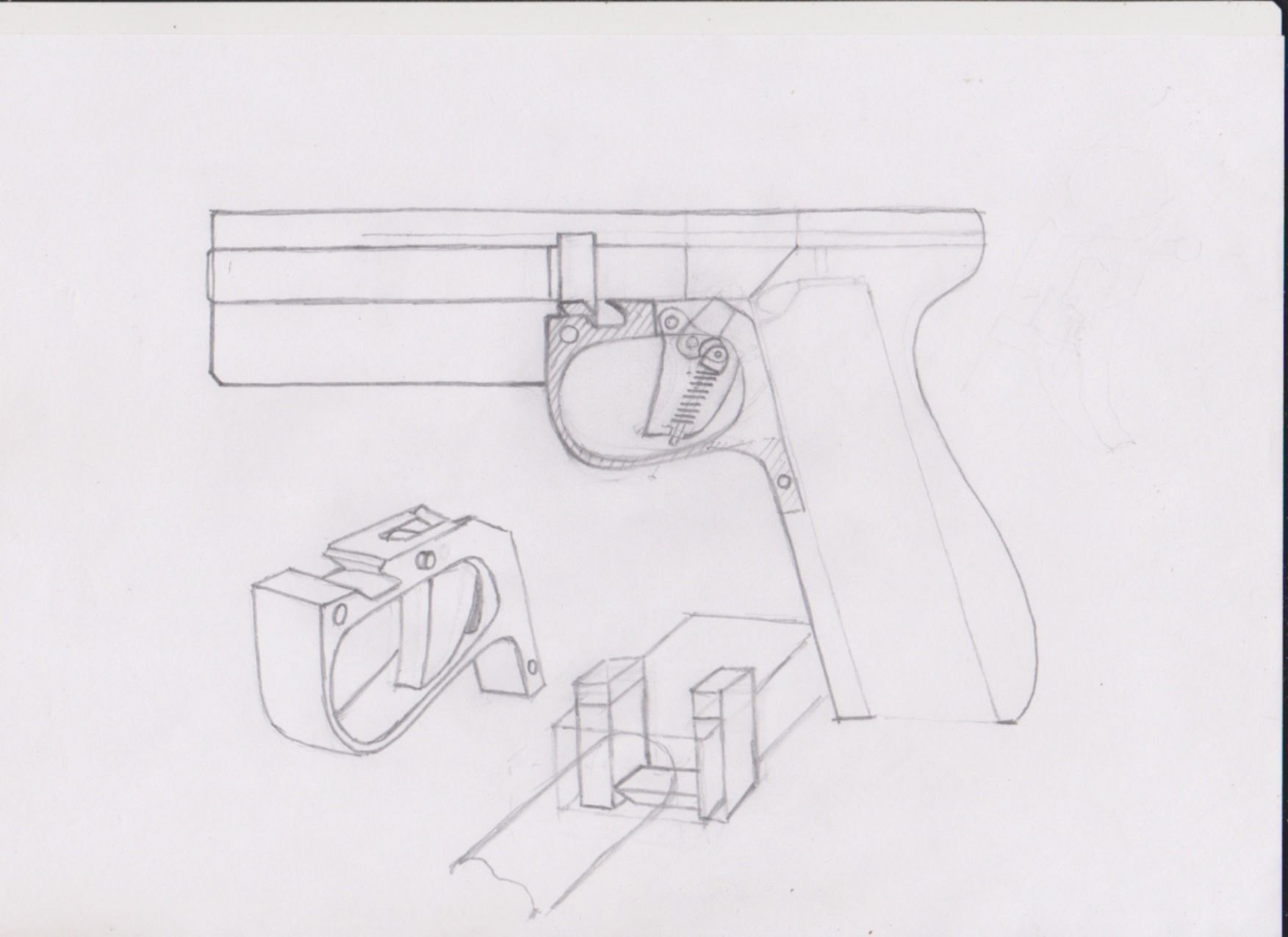 Идея для рисунка пистолет легко