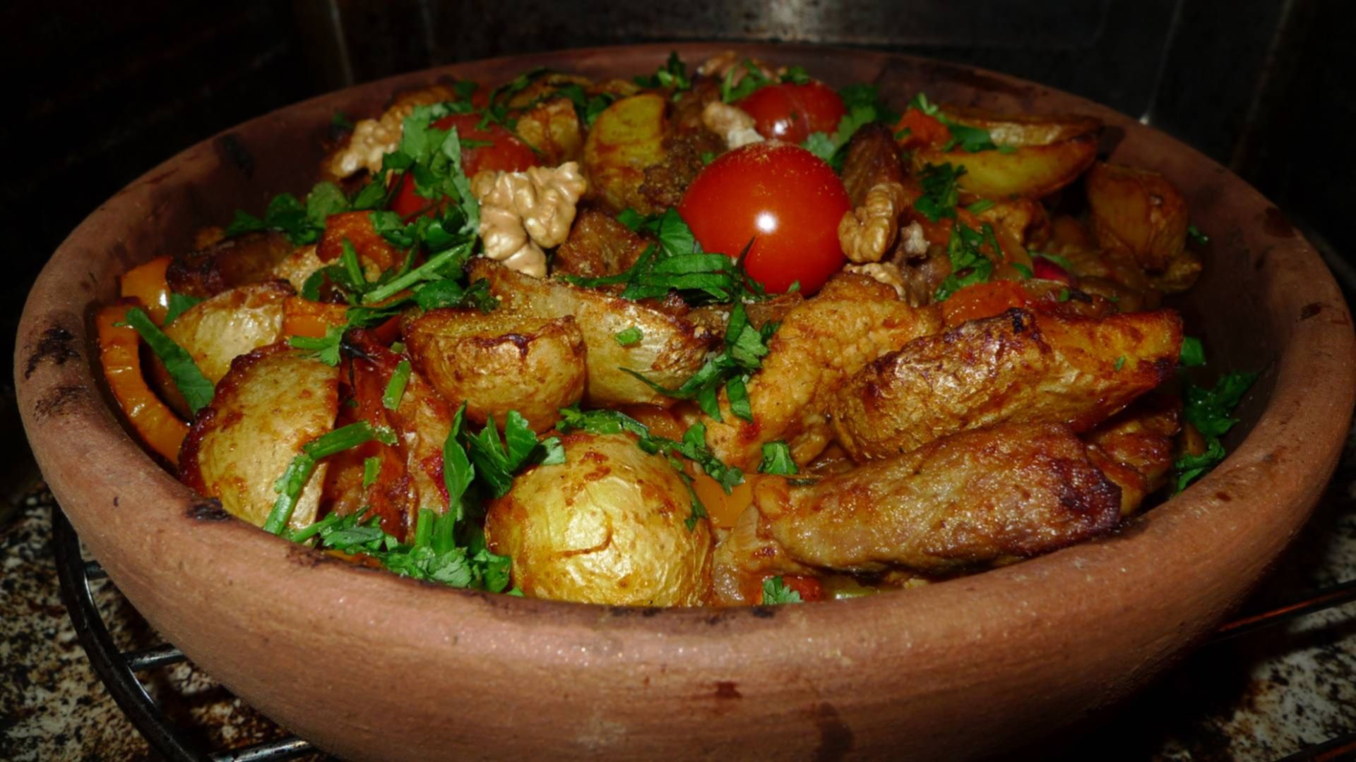Рецепт оджахури по грузински из свинины на сковороде дома с фото пошагово