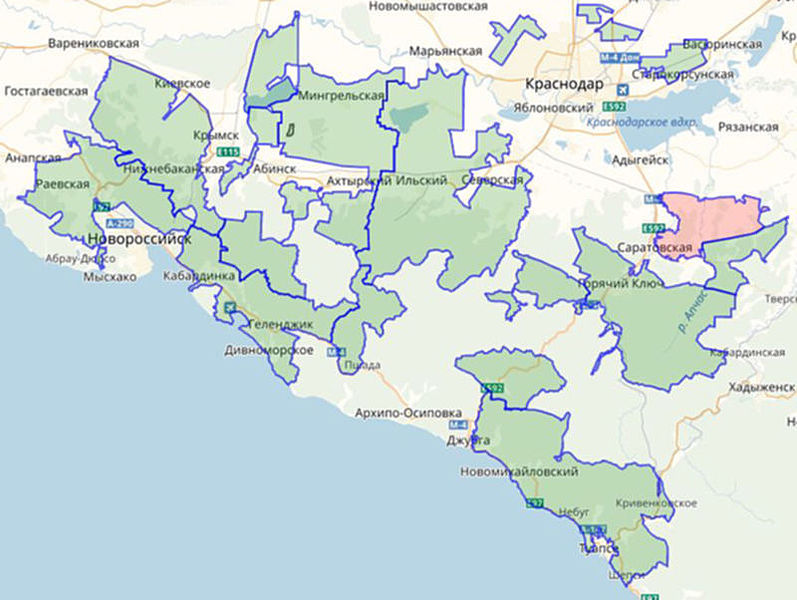 Карта охотугодья краснодарского края