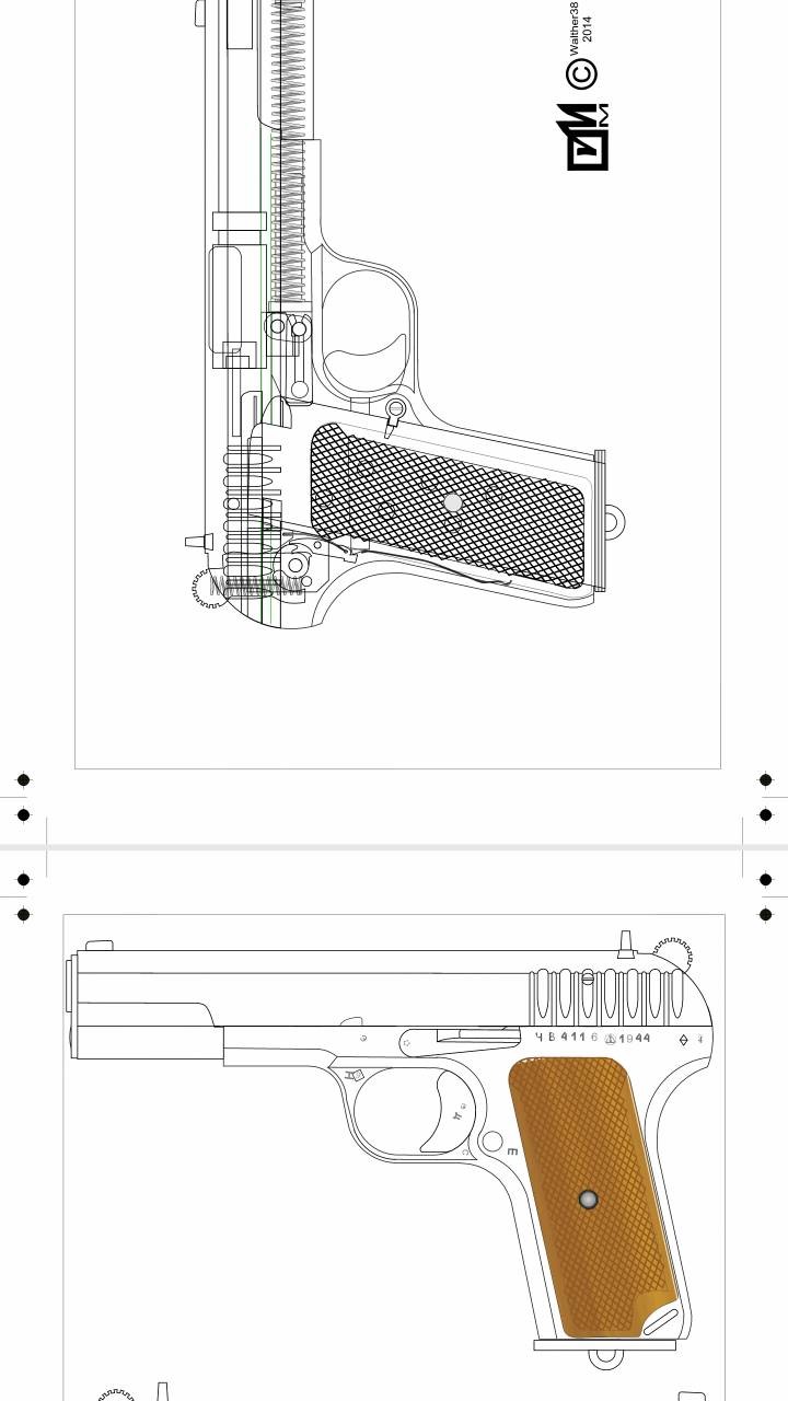 Тт чертежа. ТТ-33 пистолет схема. Пистолет ТТ чертеж. Пистолет ТТ чертежи с размерами. Чертежи пистолета ТТ-33.