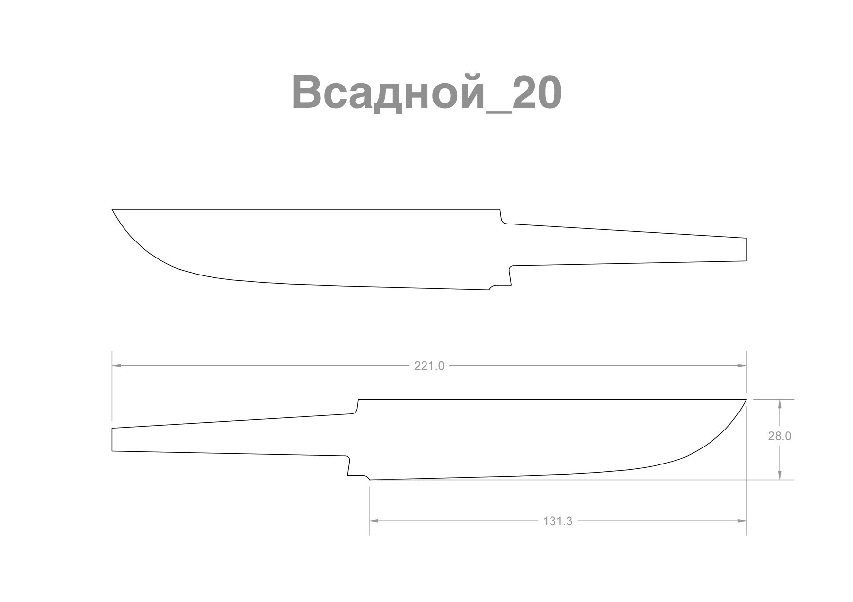 Кухонный топорик чертеж