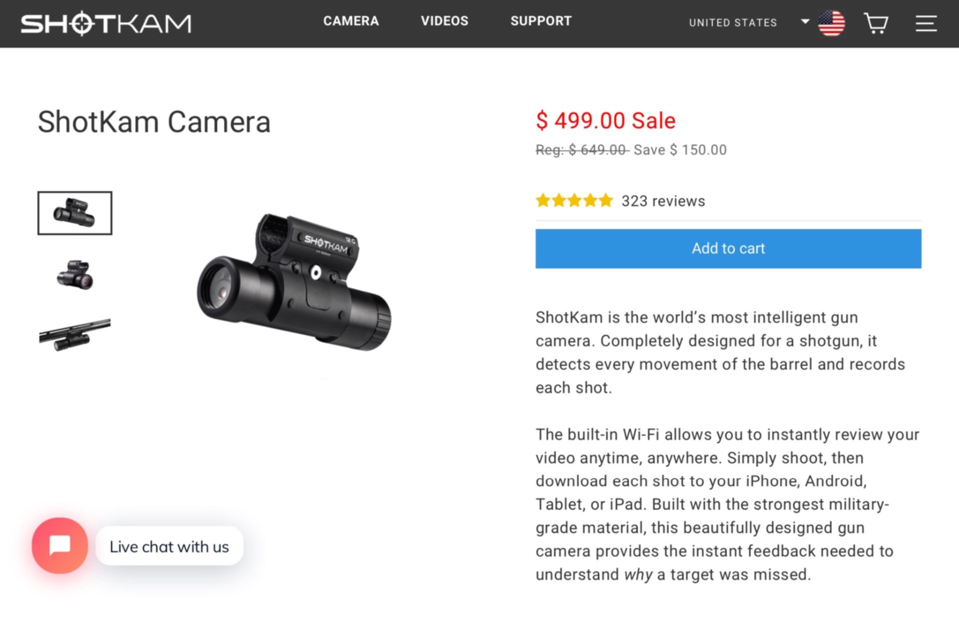 Shotkam for sale