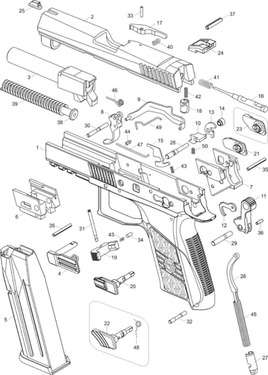 Kjw p226 взрыв схема