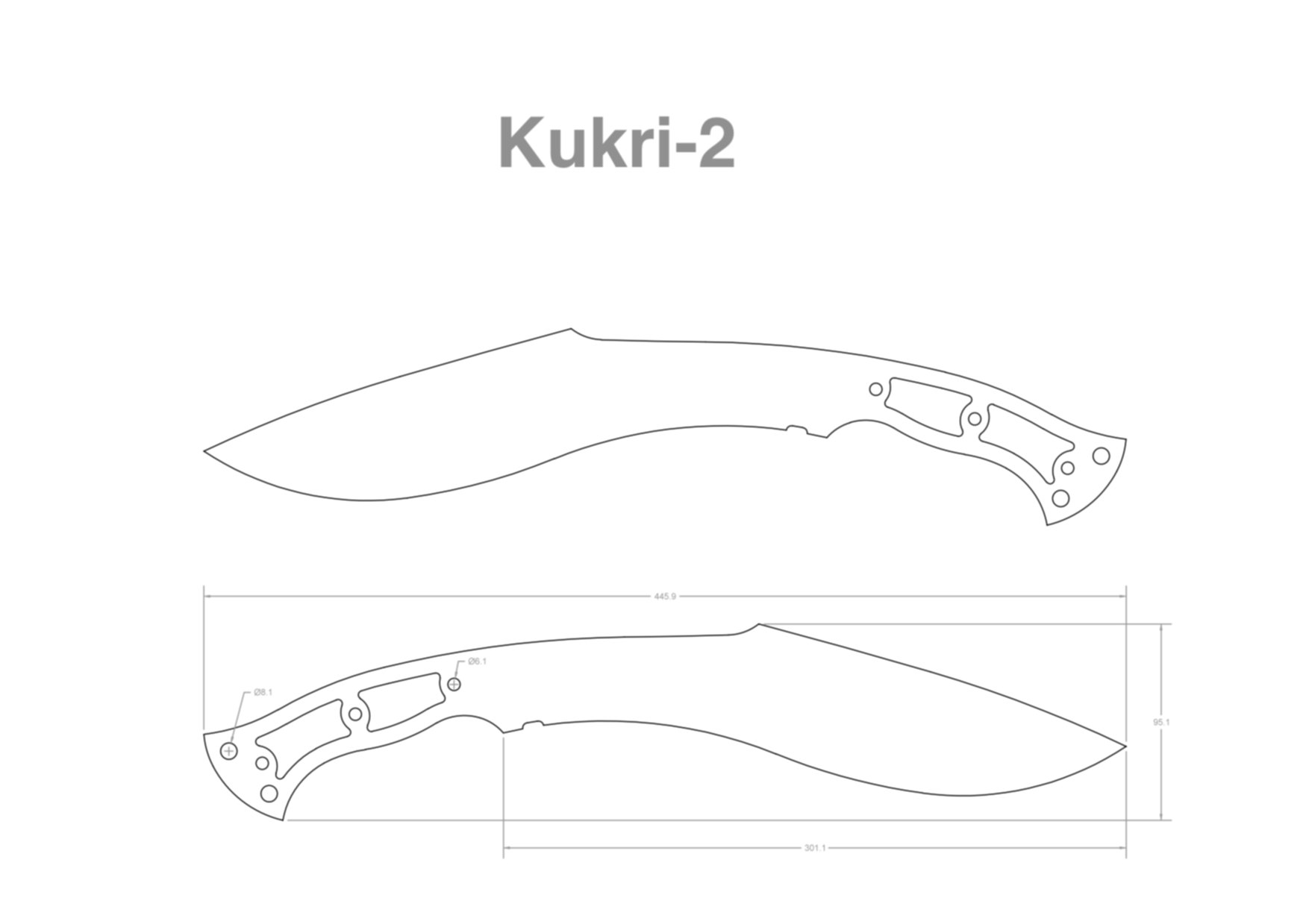 Кукри из дерева чертеж