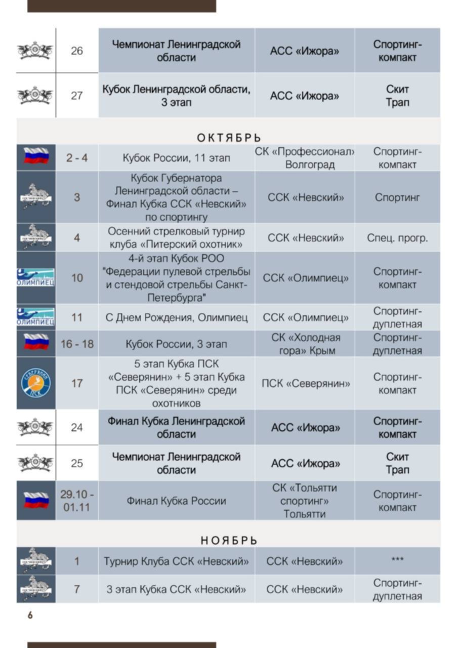 Расписание большая ижора. Календарь соревнований стендовая стрельба. Асс Ижора. Ижорский календарь.