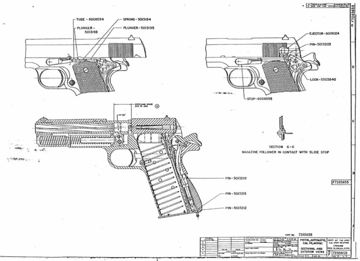 Colt 1911 чертеж из дерева