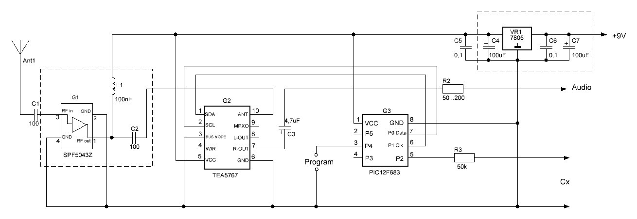 Схема приемника на tea5767