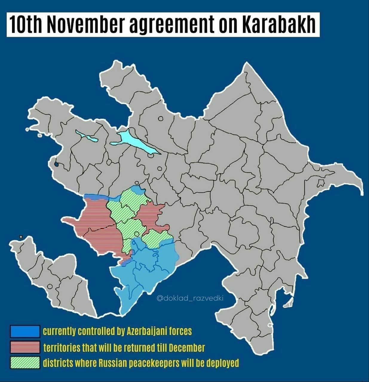 Карта азербайджана после войны 2020