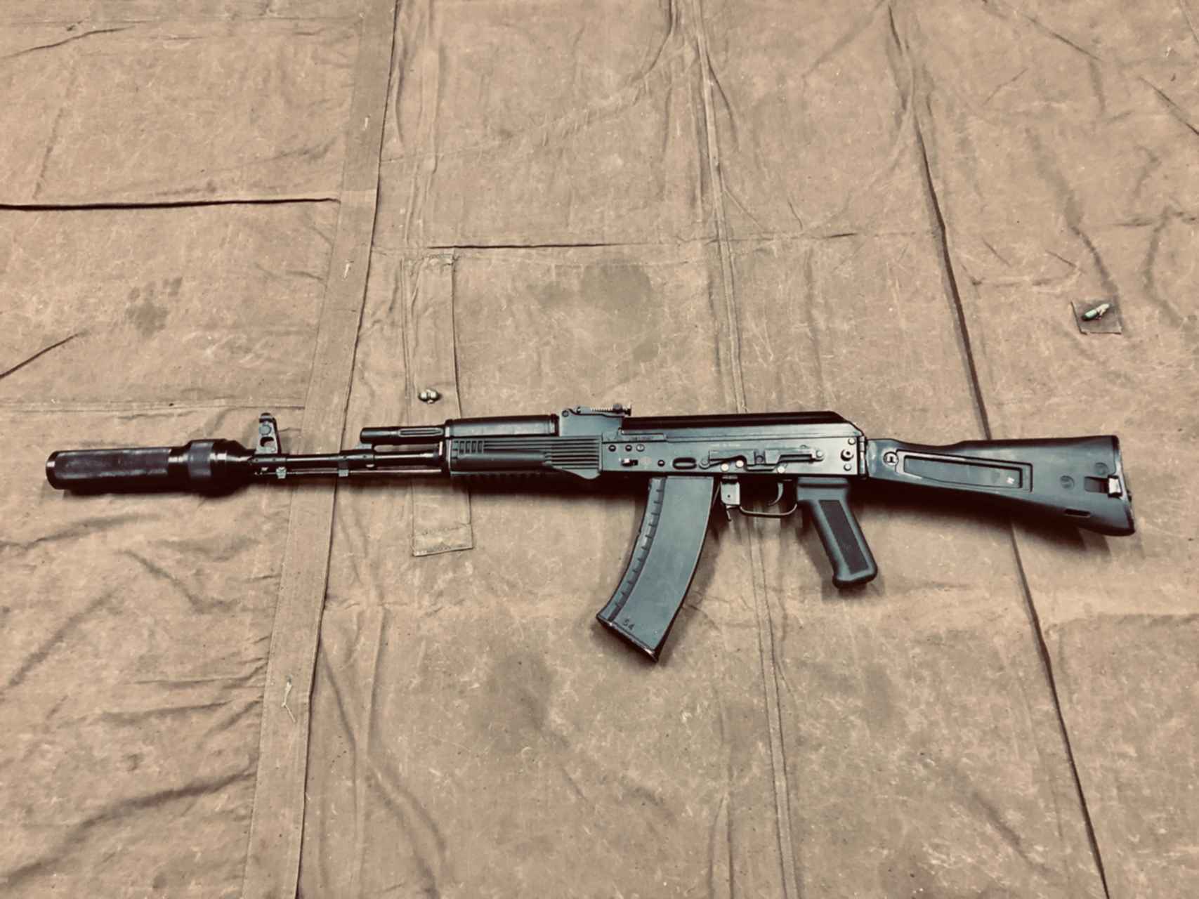 ак 74 с глушителем. дтк ак 12 с глушителем. глушитель на ак 12. 62х39. глушитель на ак 12.