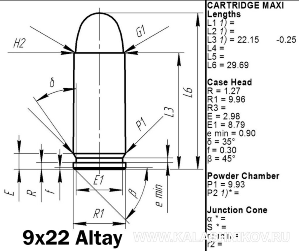 Патрон 9х21 чертеж