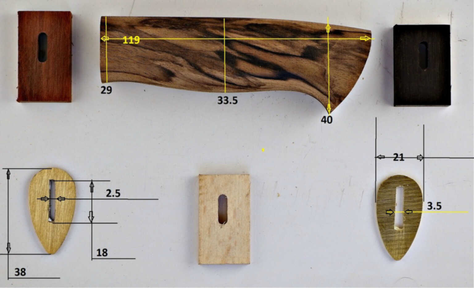 Формы ручек для ножей из дерева фото чертежи