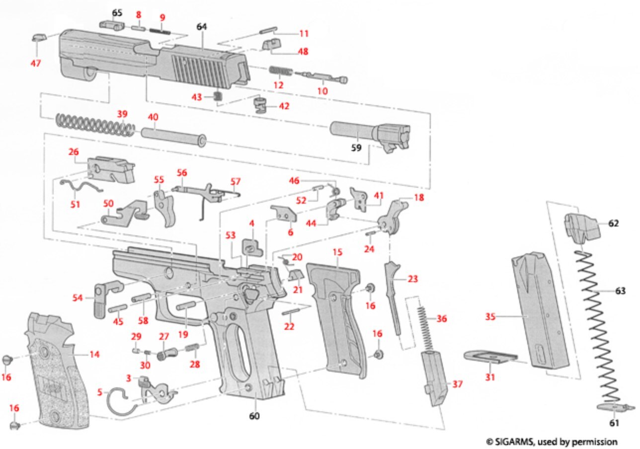 Kjw p226 взрыв схема