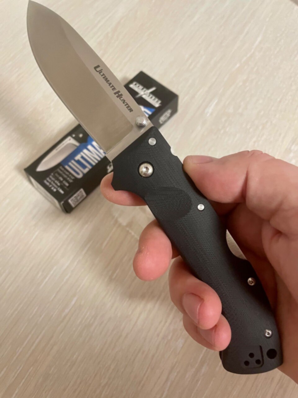 Ultimate steel. Cold Steel Ultimate Hunter, сталь VG-1. Колд стил акс74у нож. Сертификат на нож Cold Steel