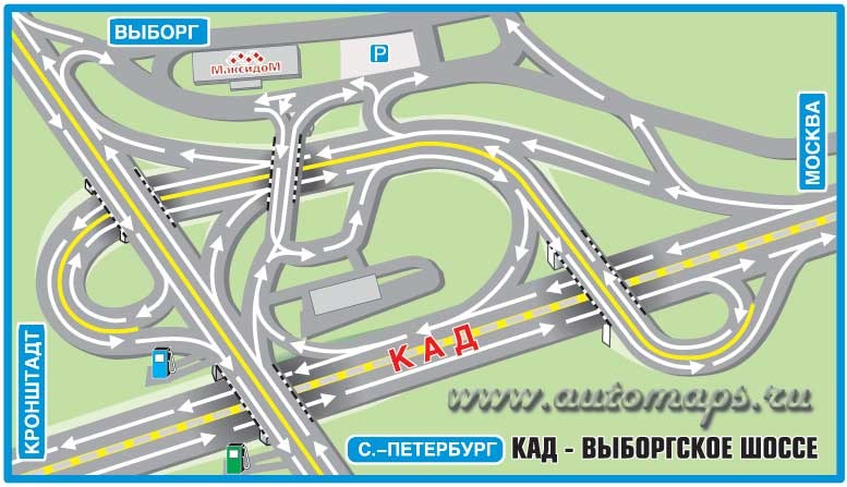 Карта кад санкт петербурга с развязками