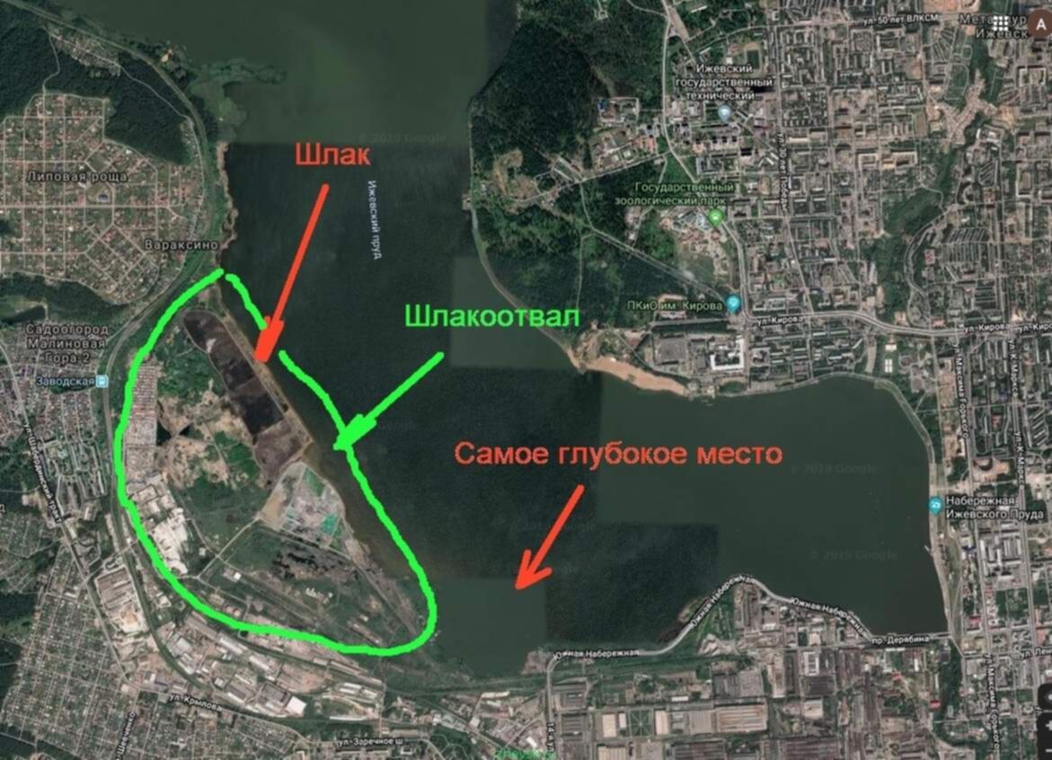 Глубина ижевского пруда